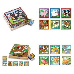 2 Melissa & Doug Animal Block Puzzle lot